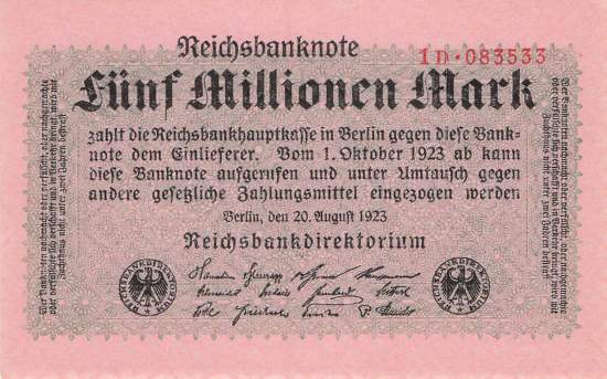5 Millionen Mark 1923